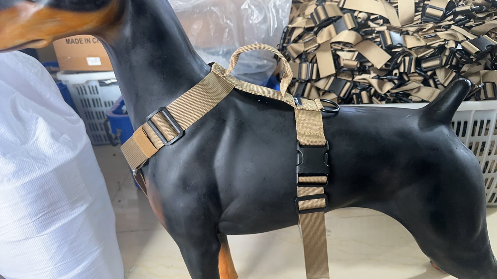 K9 tactical harness fit and buckle quality check before bulk shipment