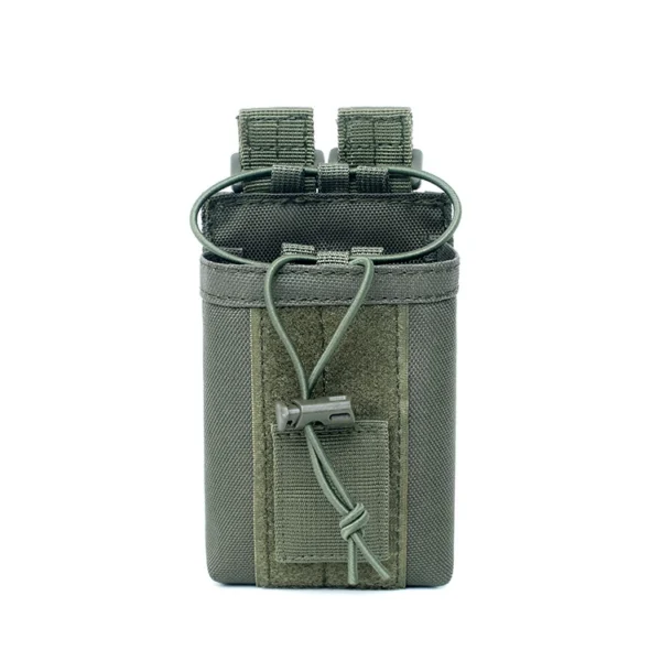 Compact MOLLE radio pouch in military green