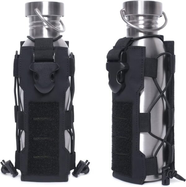 panoar-adjustable-molle-bottle-cage-pouch-black.jpg PANOAR Adjustable MOLLE Bottle Cage Pouch - Black