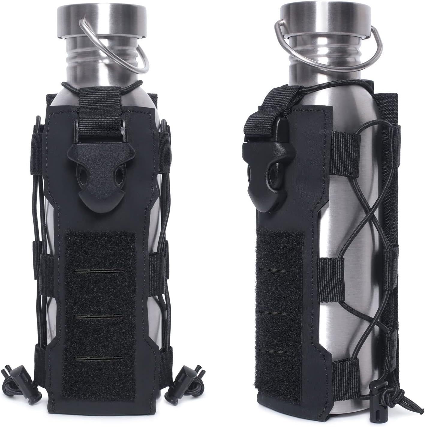 panoar-adjustable-molle-bottle-cage-pouch-black.jpg PANOAR Adjustable MOLLE Bottle Cage Pouch - Black