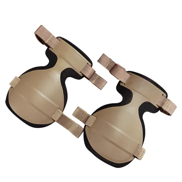 tactical-tpu-knee-pads-khaki-pair-diagonal Tactical TPU knee pads khaki pair, diagonal view