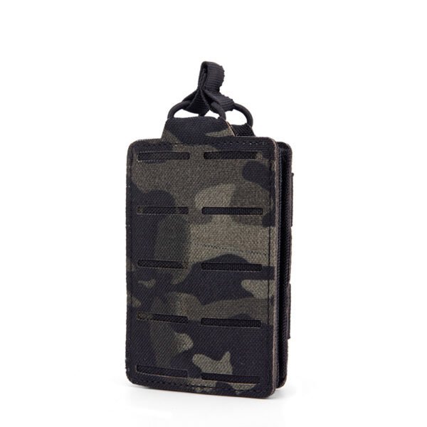 Laser-Cut MOLLE Rifle Mag Pouch in black camouflage