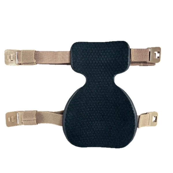 tactical-tpu-knee-pad-mesh-liner-closeup Close-up of tactical knee pad mesh liner and buckle strap