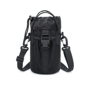 PANOAR Mesh Crossbody Water Bottle Bag - Black