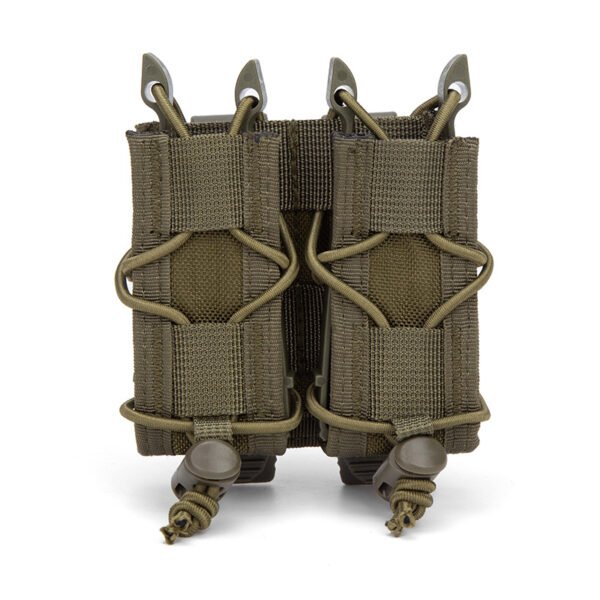 Bungee Double Pistol Mag Pouch in military green