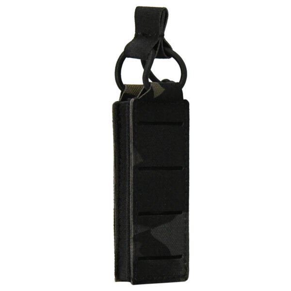 Laser-Cut MOLLE Pistol Mag Pouch in black camouflage