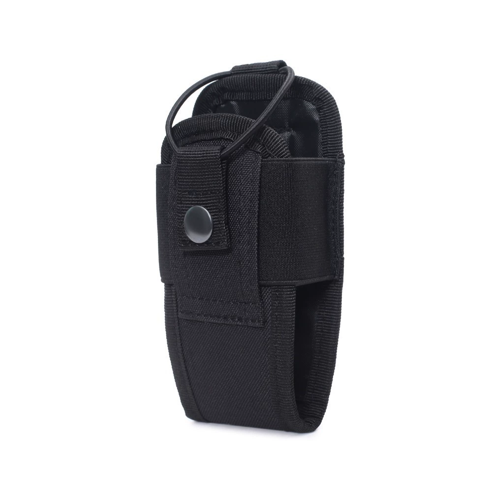 Adjustable black MOLLE walkie talkie pouch