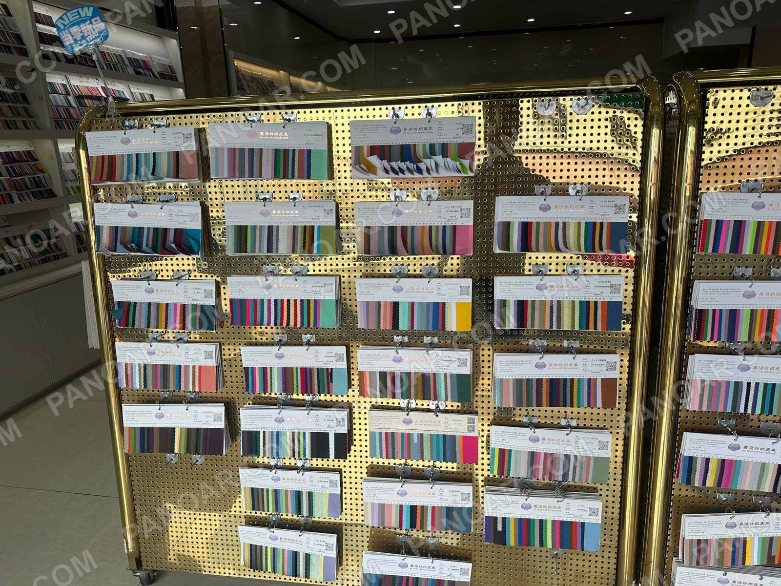 Material sample boards with color strips